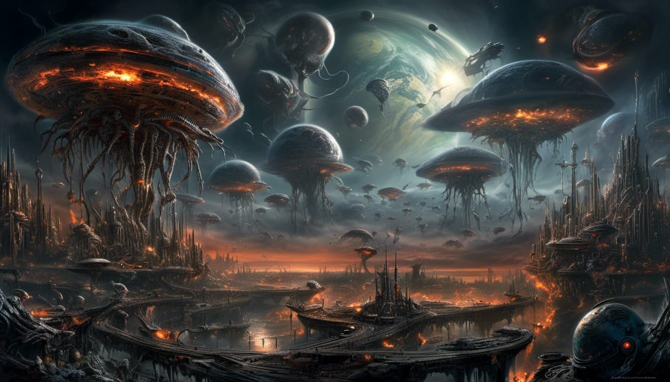 Planet Under Alien Invasion: A Dramatic Scene