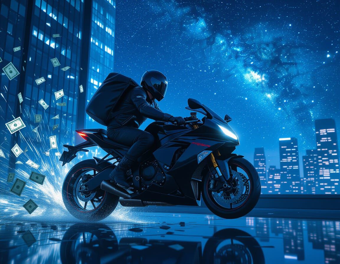 Thief's Escape: Skyscraper Jump in Cyberpunk Style