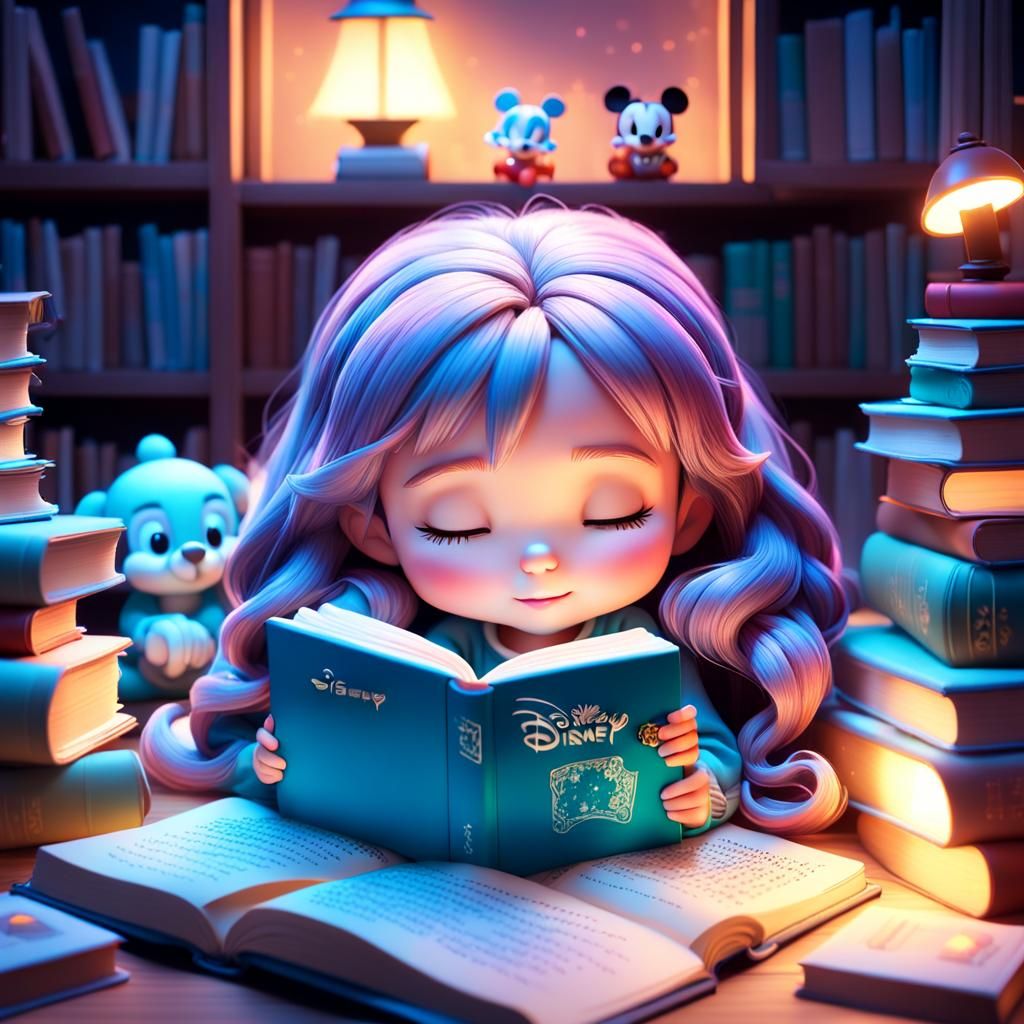 Hyper-Realistic Chibi Sleeping, 3D Disney Illustration