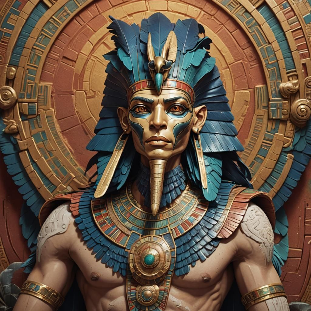 Thoth as Feathered Serpent in Hyperrealistic Style