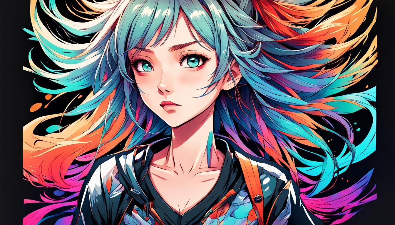 Detailed Anime Portrait of Girl with Vibrant Colors