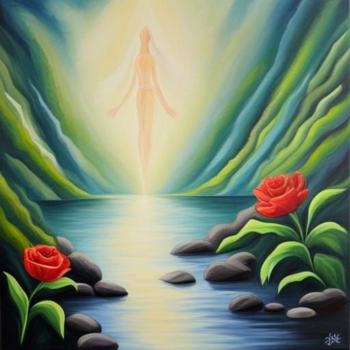 Spiritual Acrylic Painting: Abstract Enlightenment