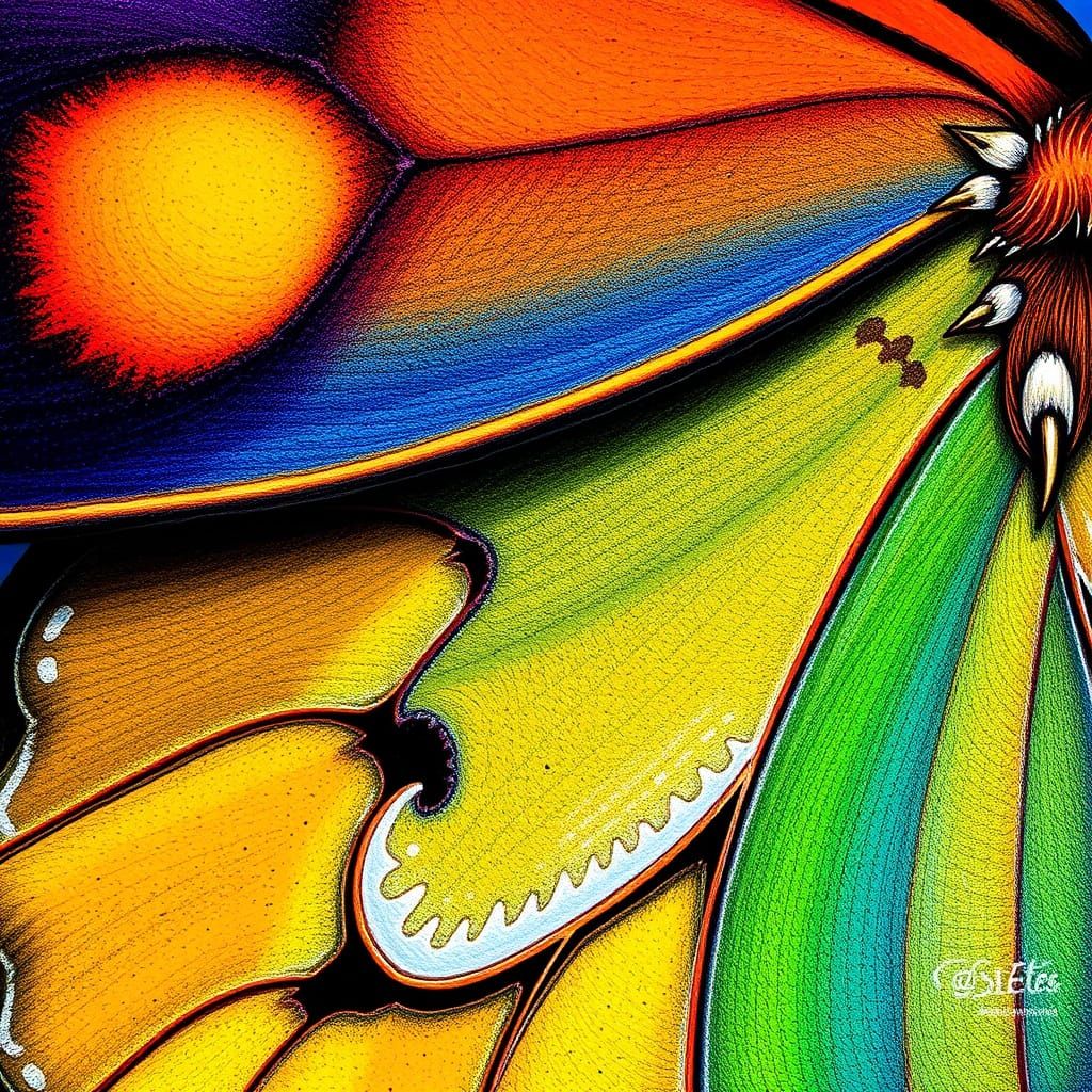 Detailed Butterfly Wing Close-Up