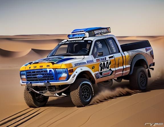 Surrealistic Ford F150 in Prais-Dakar Rally