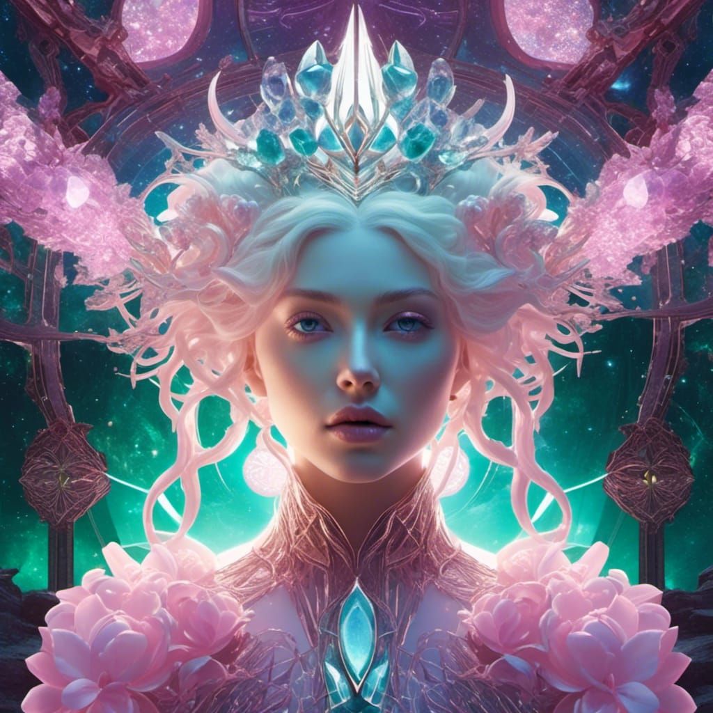 Atlantis Princess Under Crystal: Double Exposure Effect