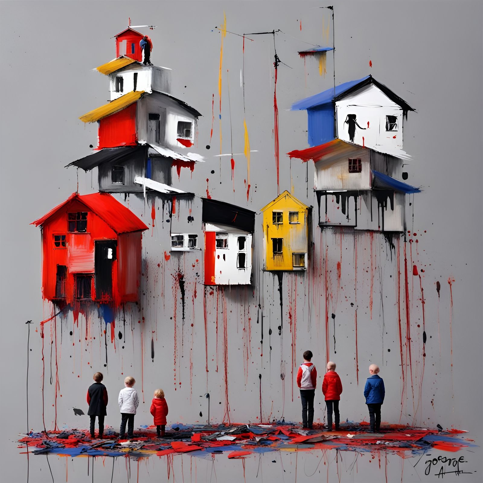 Tiny People Spell Ambition in Abstract Style