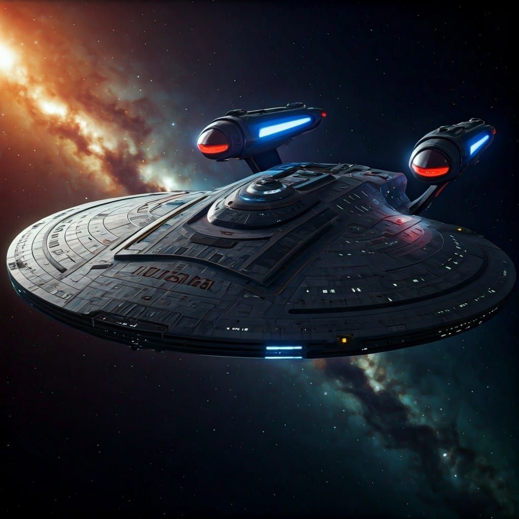 Sleek Spaceship Design with Glowing Accents