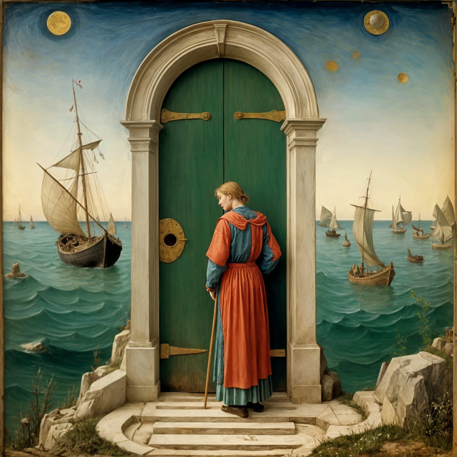 Lonely Medieval Door in Endless Ocean