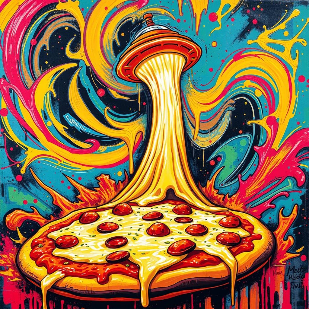 Surreal Street Art Pizza Blends Graffiti and Realism