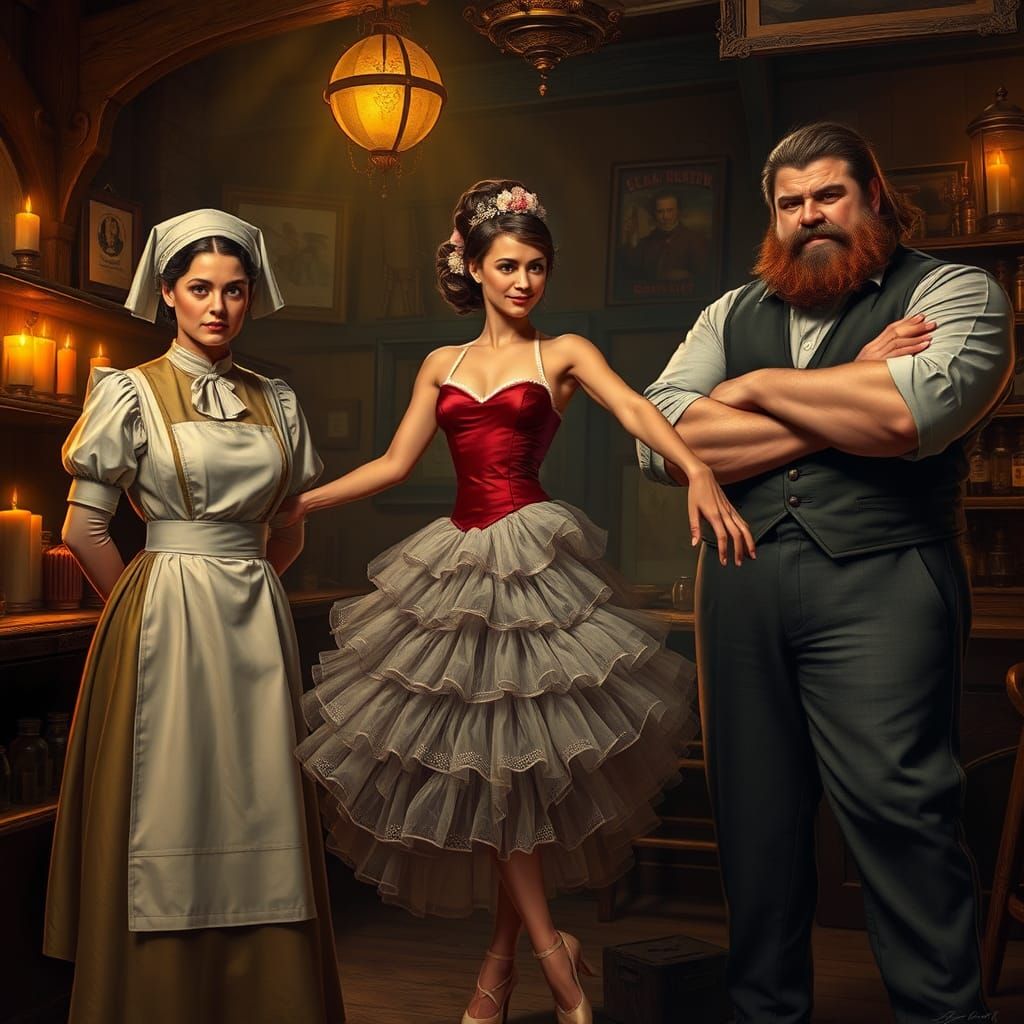 19th Century Bar Scene in the Style of Old Masters