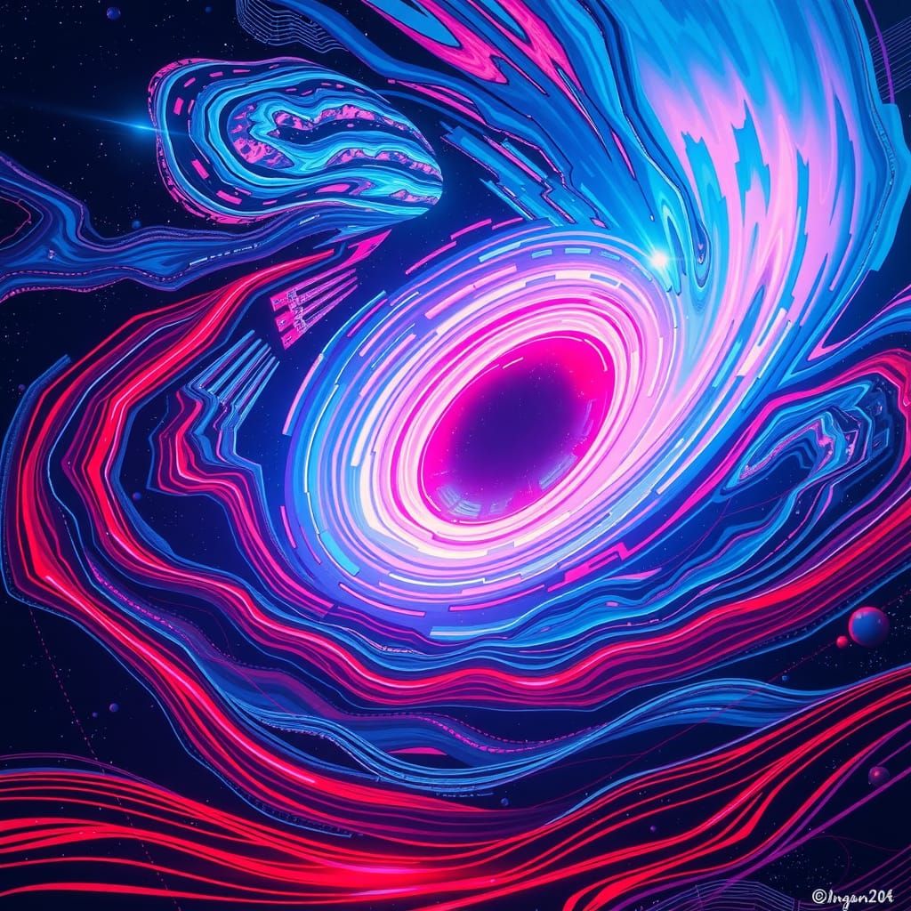 Iridescent Vortex Connecting Earth and Cosmos