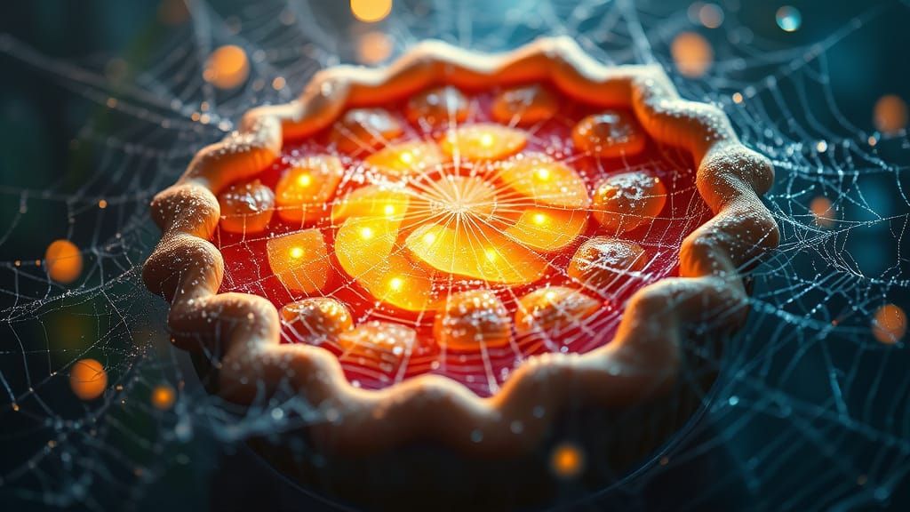 Ethereal Spider Web Pie with Magical Glow