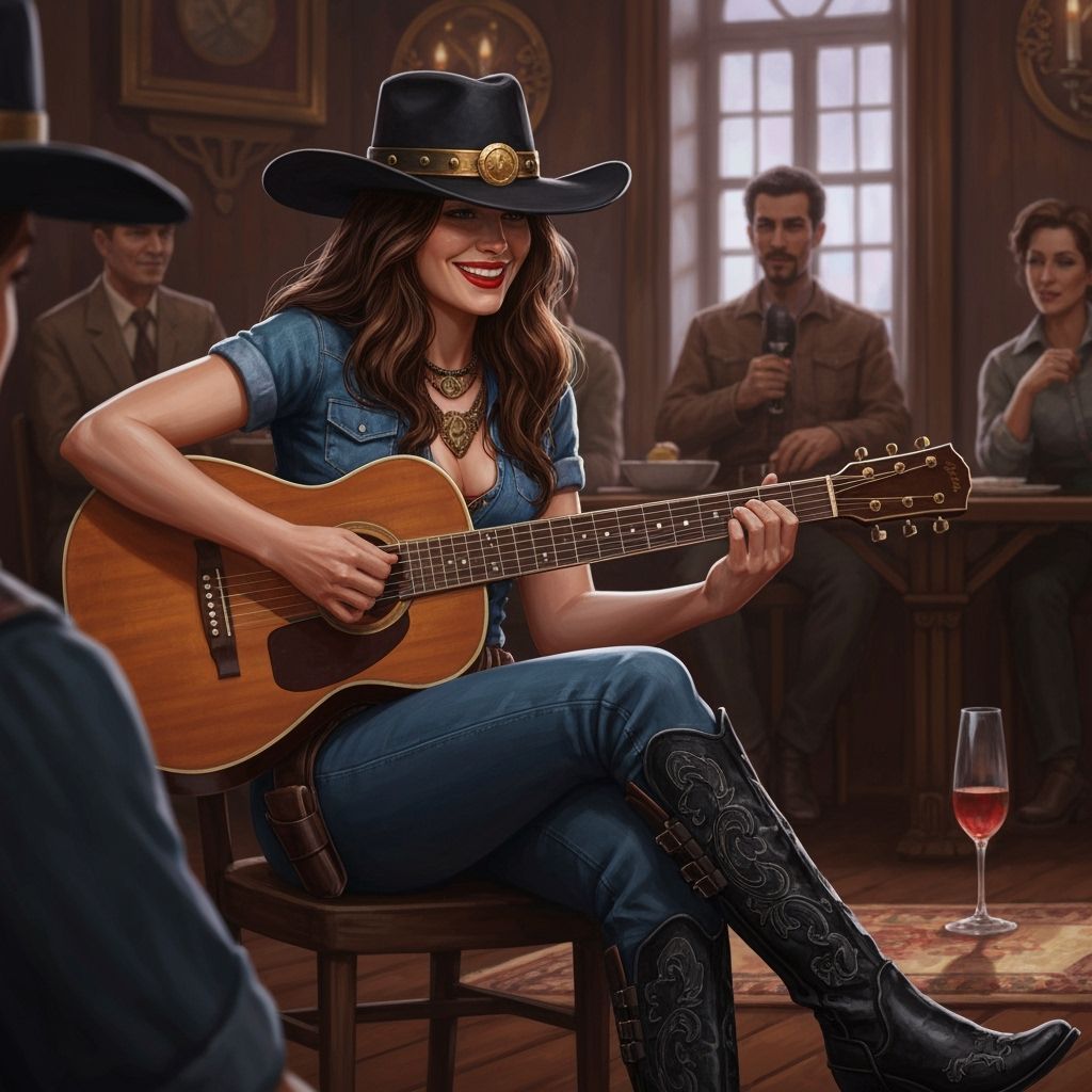 Woman in Saloon: Matte Painting with Deep Colors