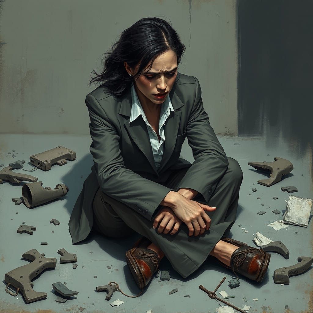 Futuristic Despair in a Dystopian Landscape