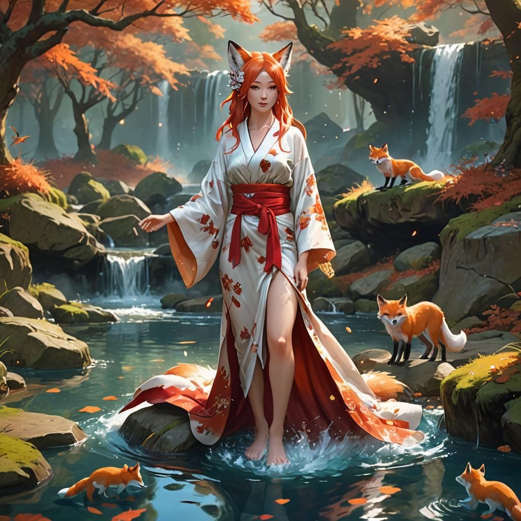 Kitsune and Four Foxes