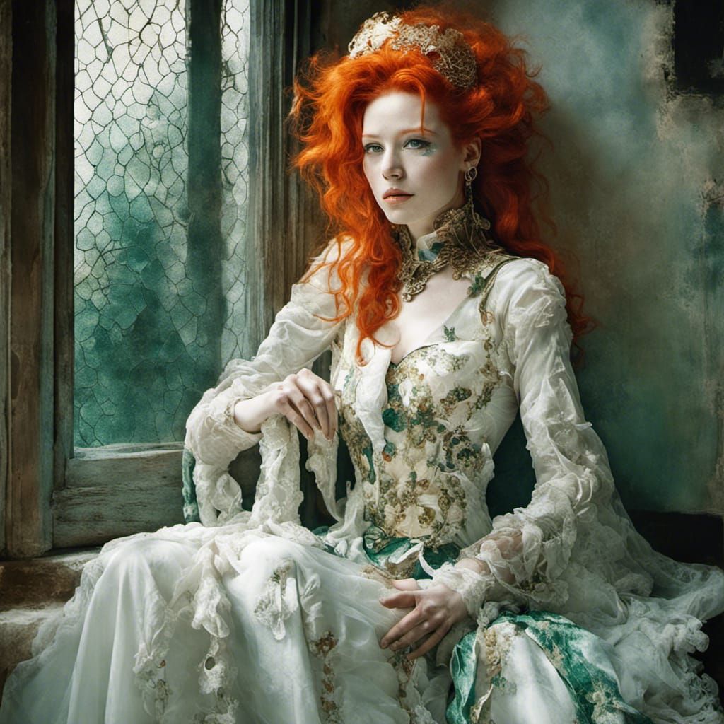 Red-Headed Woman in Enchanting Realm Style