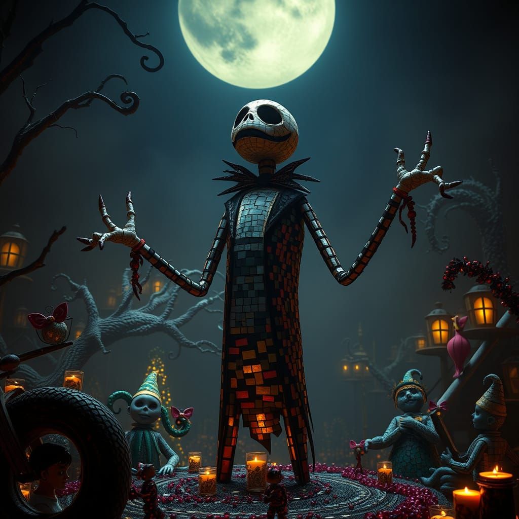 Boogie Man Masterpiece in Dark Christmas Mosaic