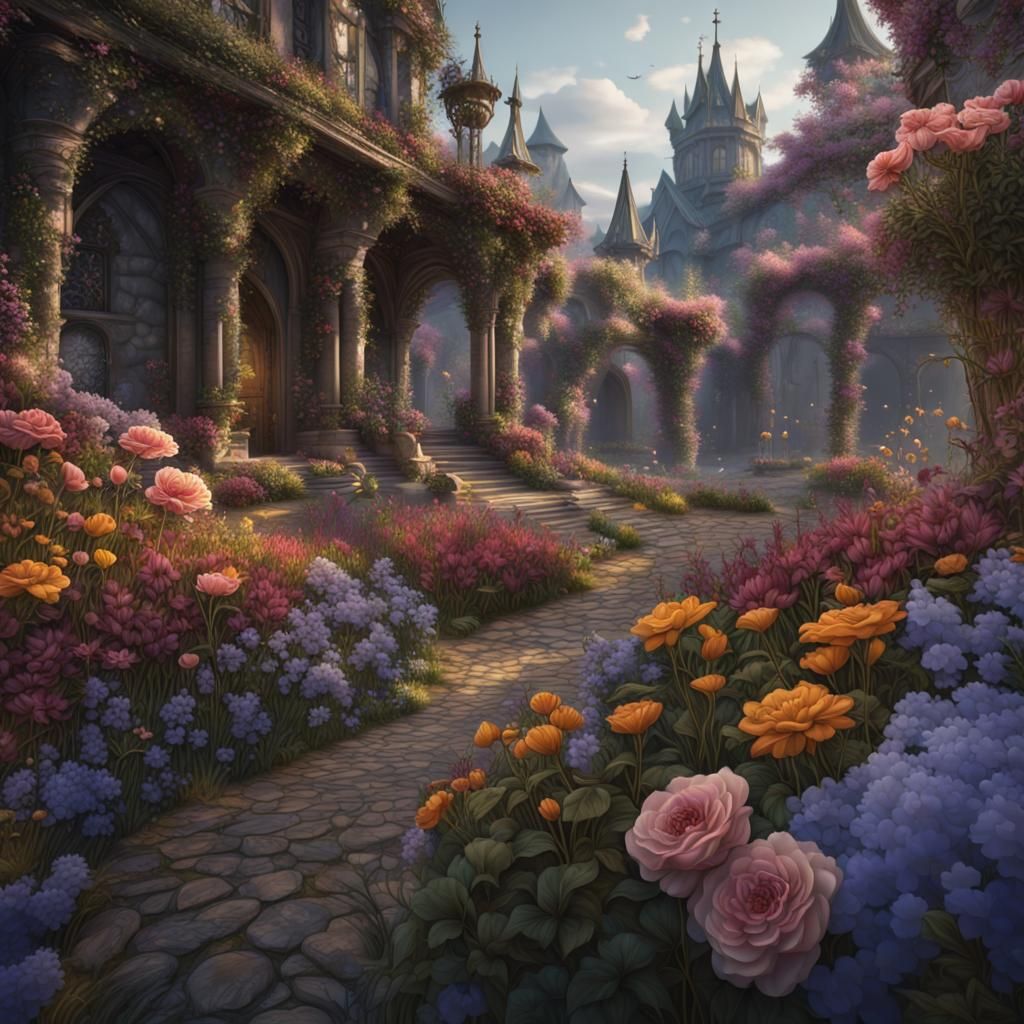 Fantastical Flowers in Detailed Matte Painting