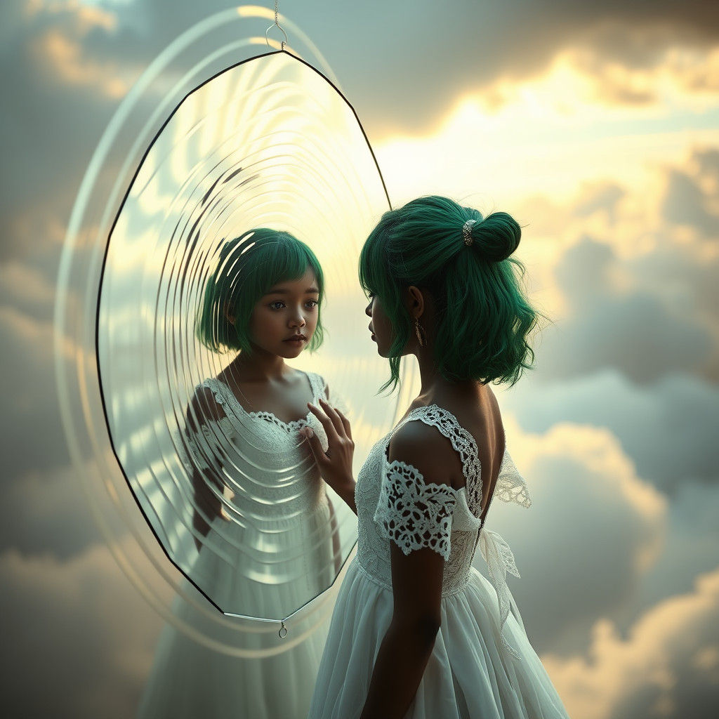 Mysterious Girl and Distorted Mirror: Matrix-Inspired Digita...