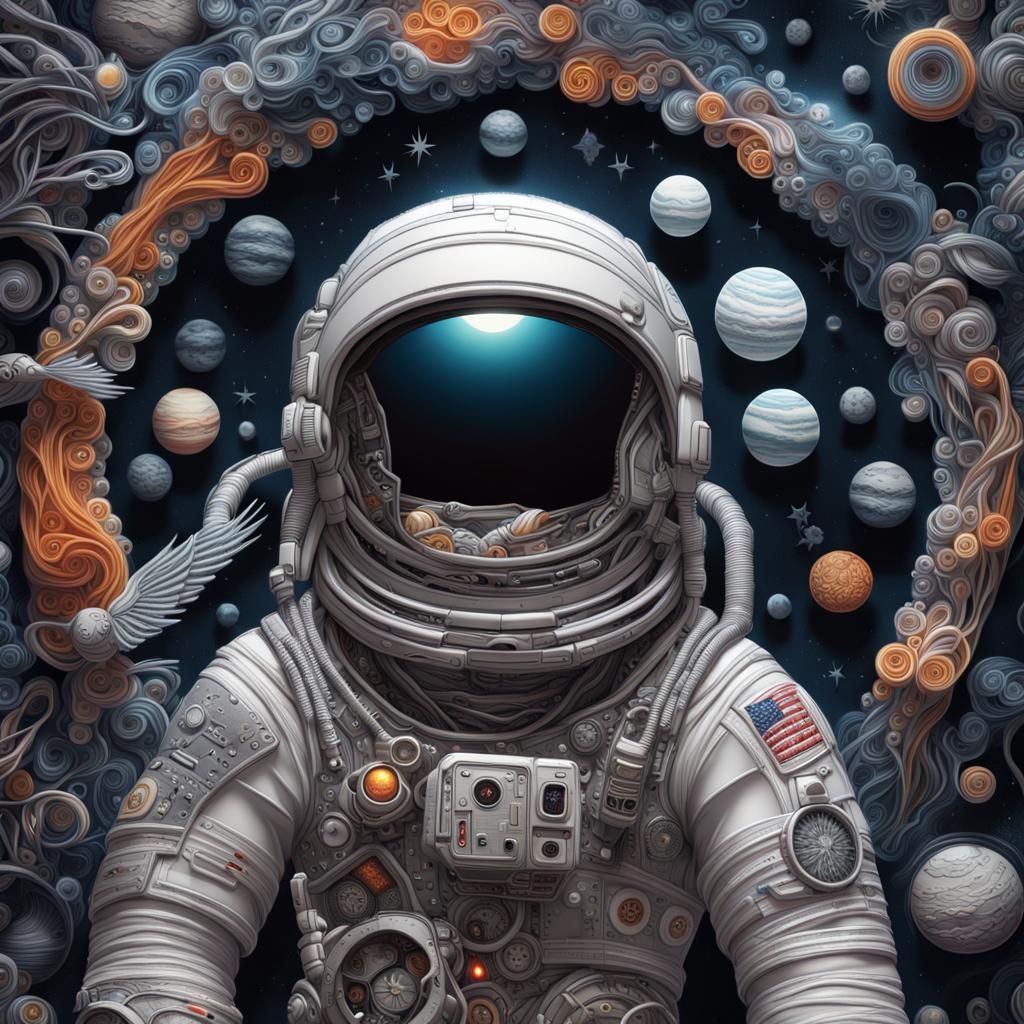 Astronaut Exploring New Planet in Cyberpunk Style