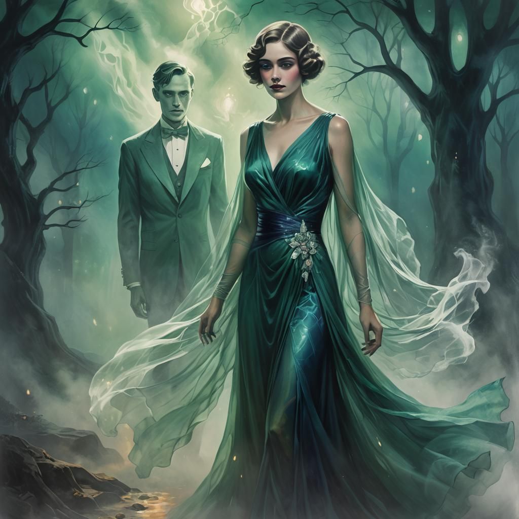 Mystical Realm: Boy Shielded by 1920's Ghost