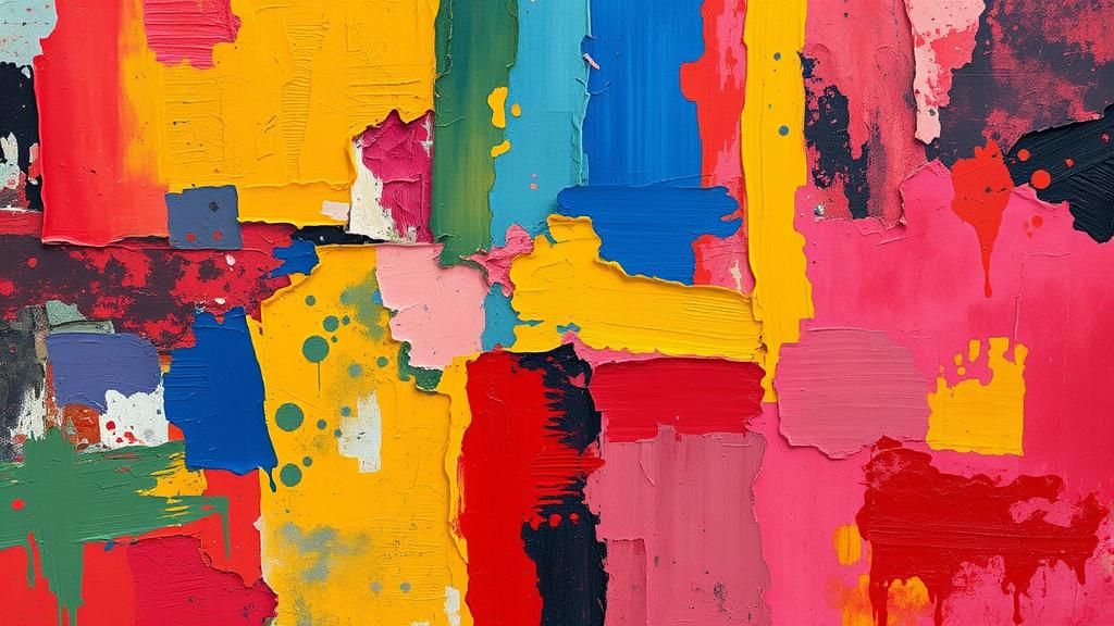 Abstract Expressionist Painting in Impasto Gouache Watercolo...