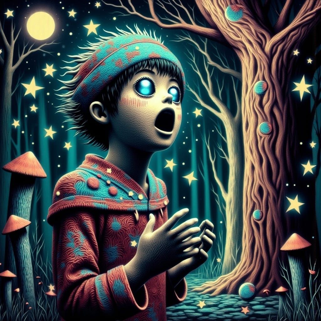 Whimsical Yokai in Enchanted Forest