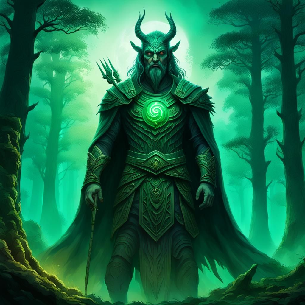 Mystical Guardian of Ancient Forest in Dark Fantasy Style