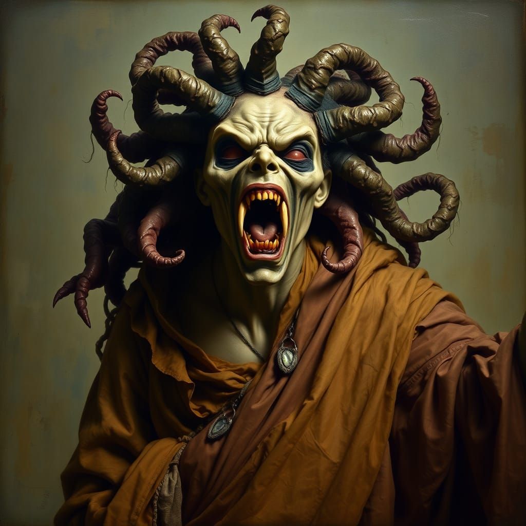 Medusa's Curse in Baroque Style