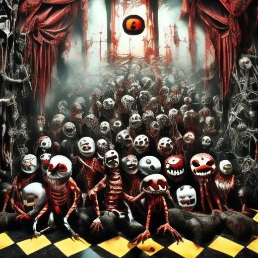 Creepy Clowns in Rococo Horrorcore Style