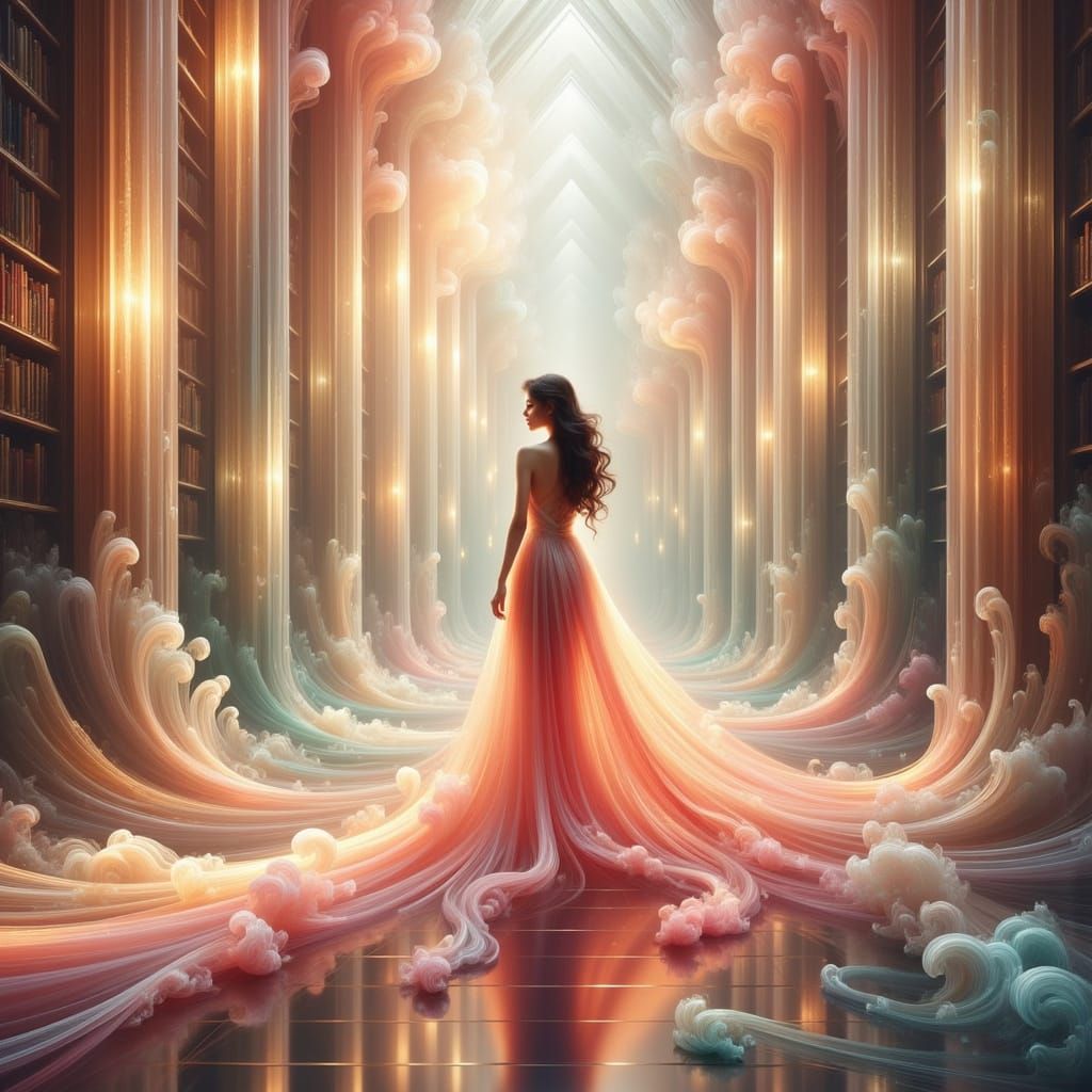 Ethereal Princess in Majestic Crystal Architecture