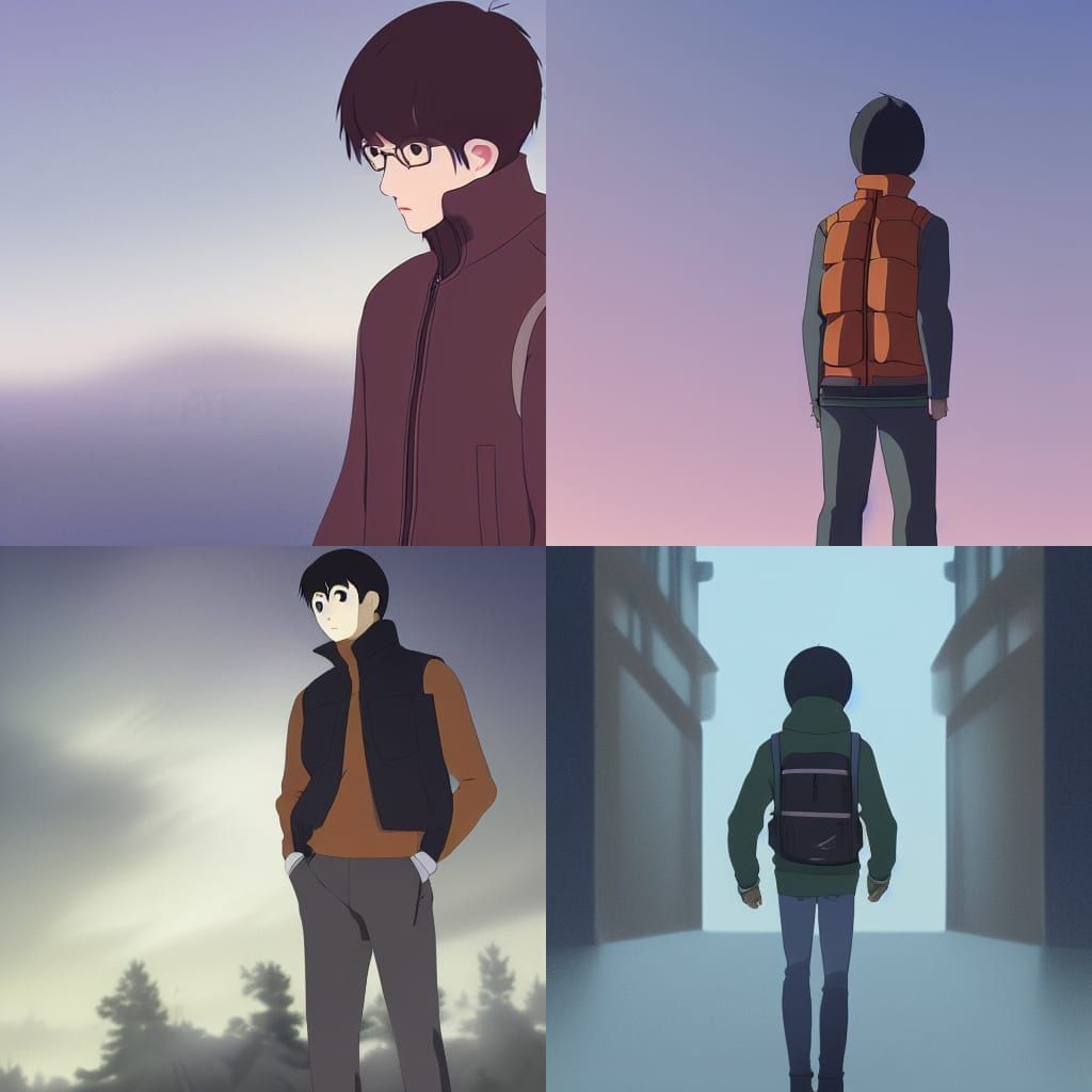 Anime Portrait of Man in Duffle Vest