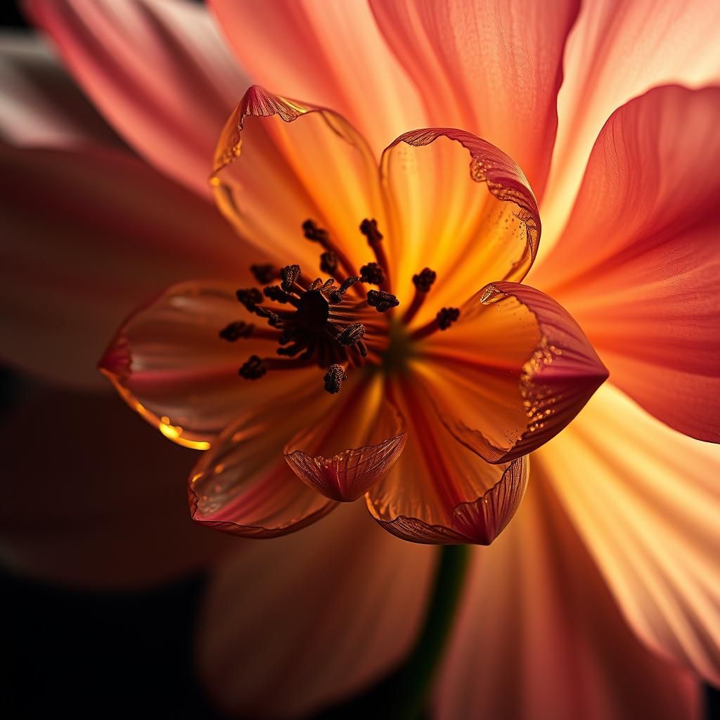 Enigmatic Glass Flower in Motion, 8k Resolution
