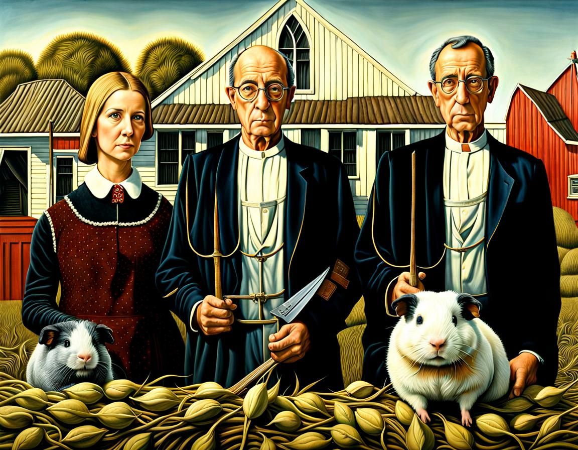 american gothic - farmer's throuple