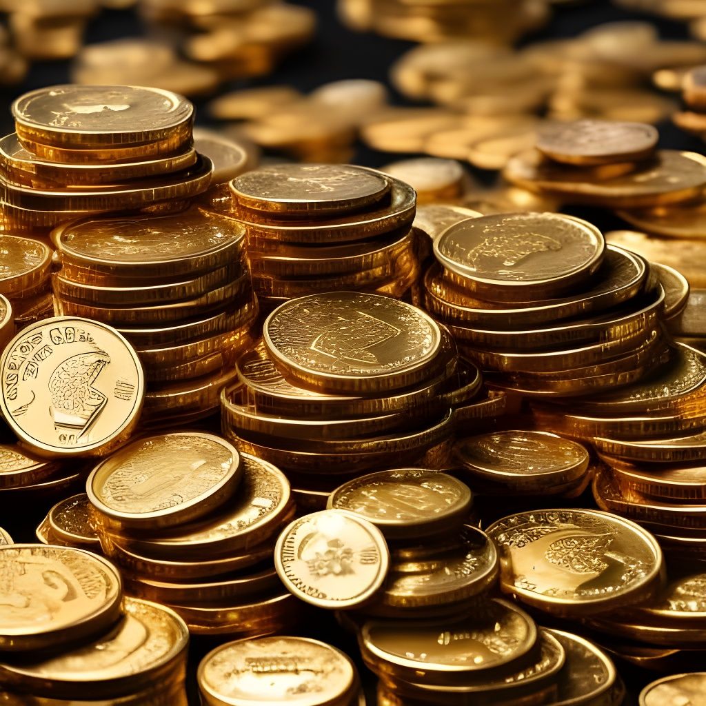 Gold Coins Pile in Hyper-Realistic Style