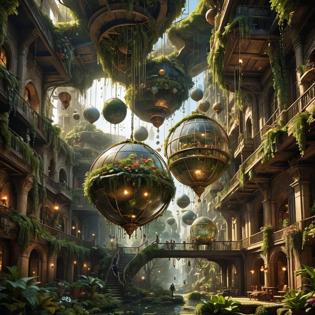Hanging Gardens Orb: Fantasy Concept Art