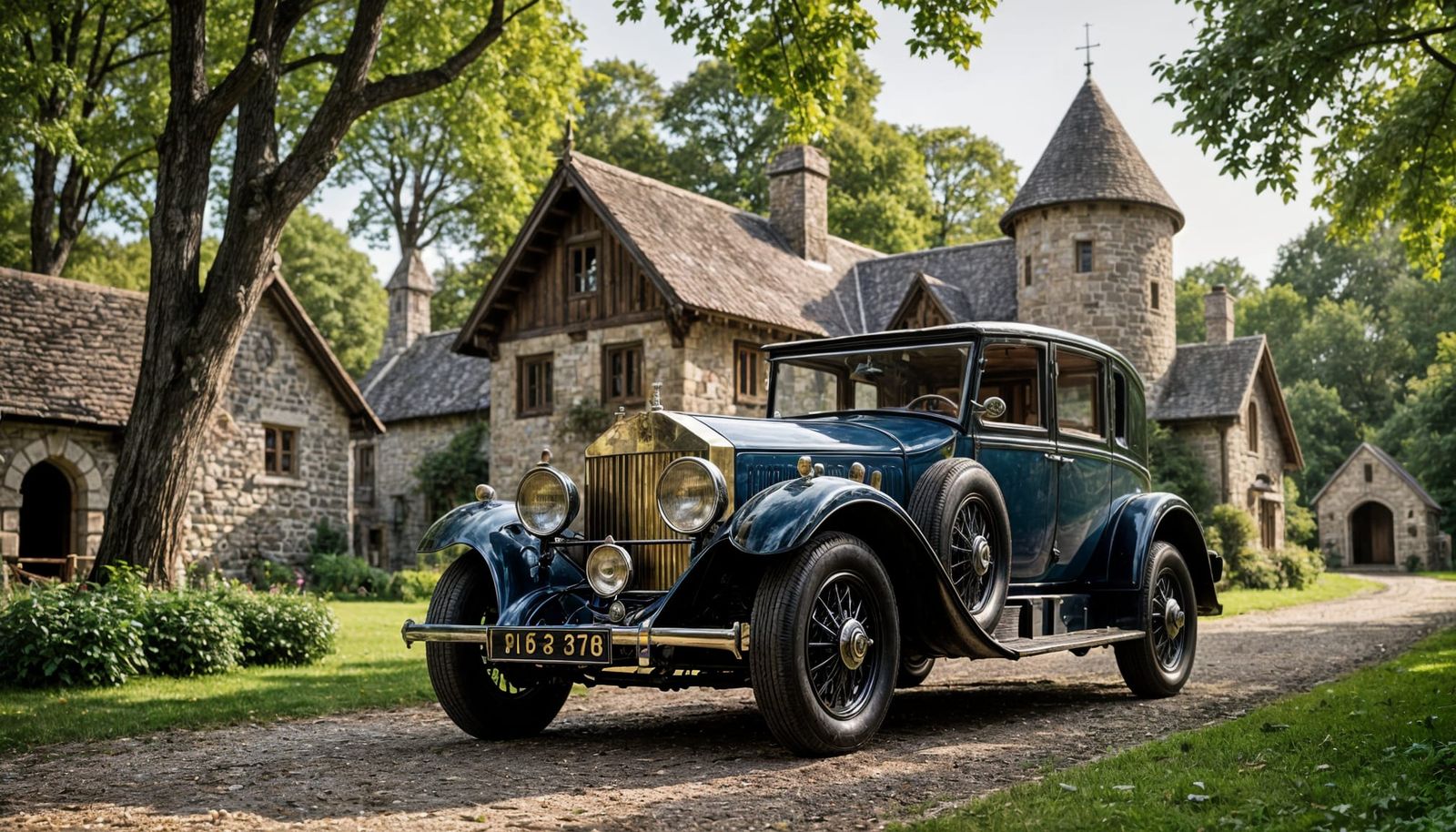 Antique 1914 Rolls Royce in Elven Forest Cottage