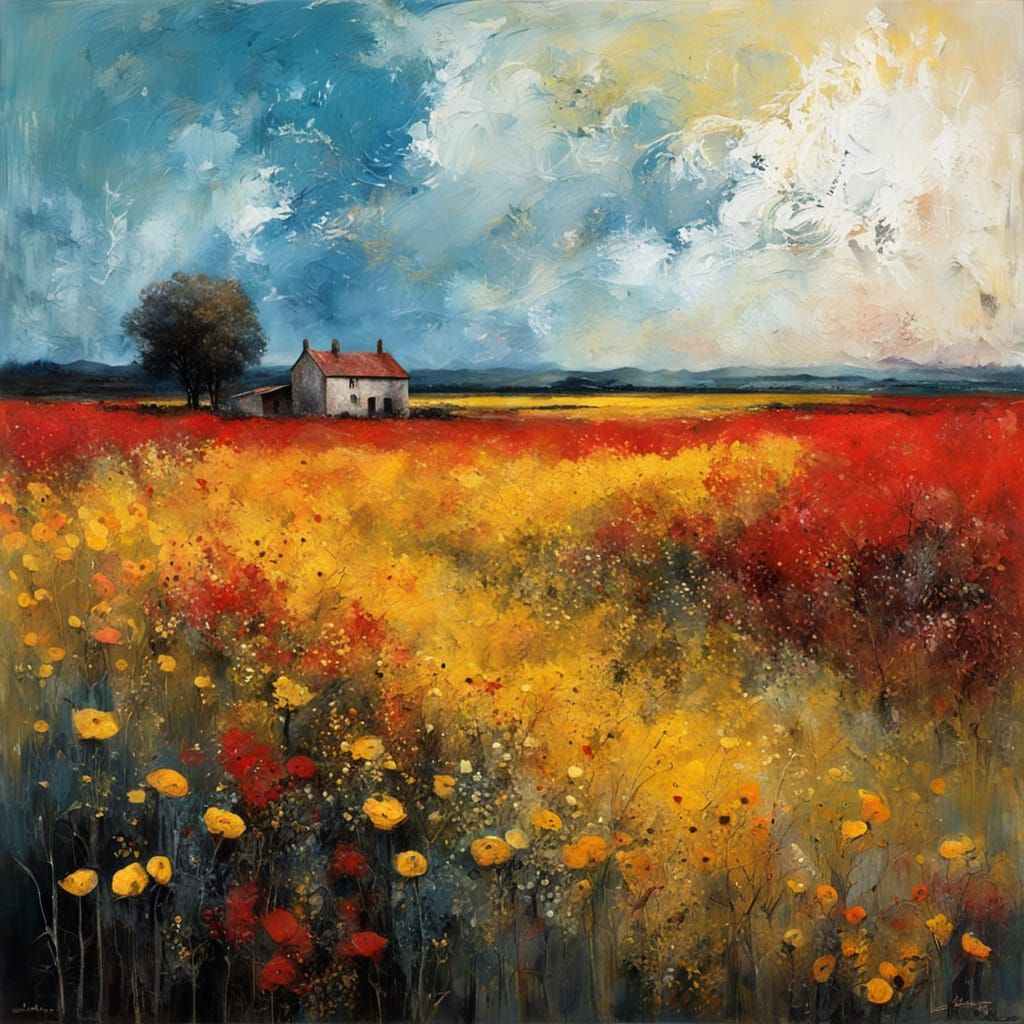 Expressionist Painting of Echoes and Silences in Impasto Sty...