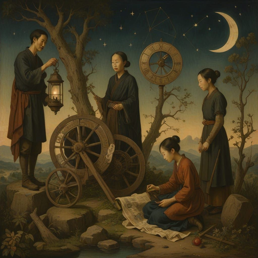 Vintage-Style Toy Lovers in a Futuristic City