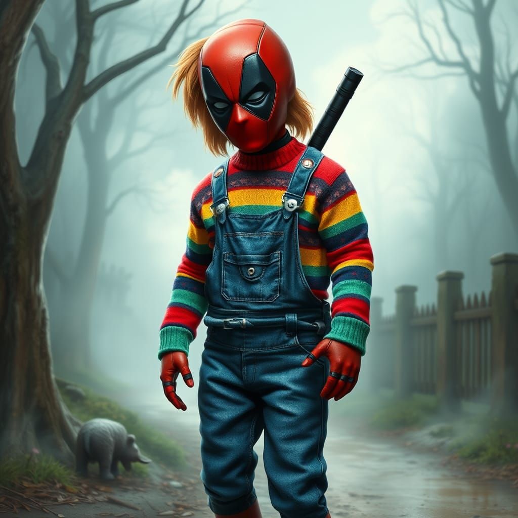 Deadpool as Chucky in Ethereal Fantasy Style