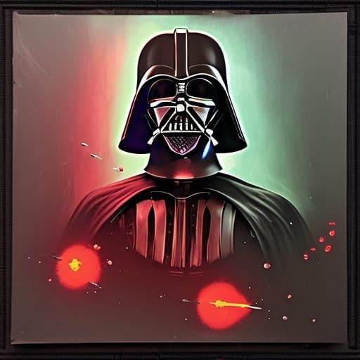 Darth Vader Zombie in Post-Apocalyptic Oil Painting