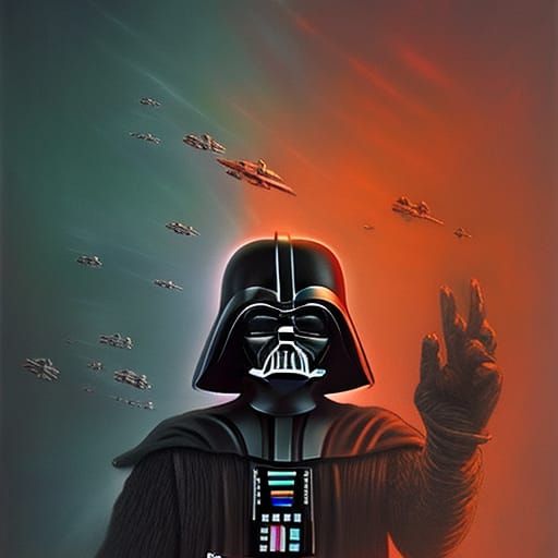 Darth Vader Zombie Invasion in Oil on Canvas