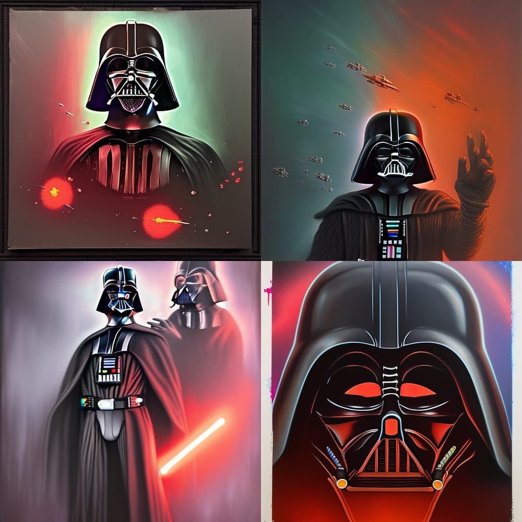 Darth Vader Zombie Core in Hyperdetailed Oil Painting