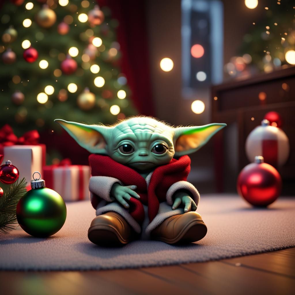 Festive Baby Yoda in Christmas Boot