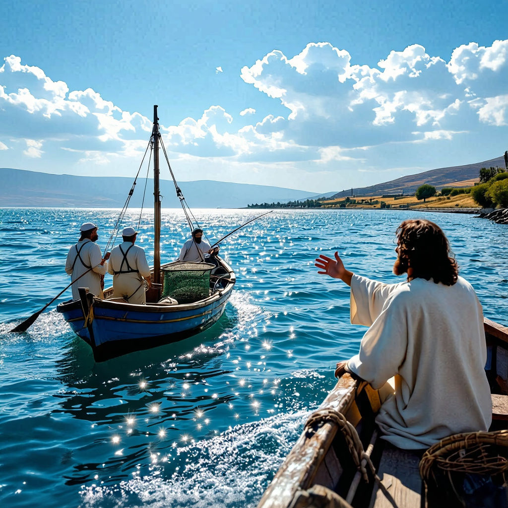 Jesus Calls Fishermen on Sea of Galilee