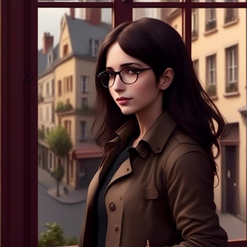 Woman Smiling at Kitchen Window in Morning Light