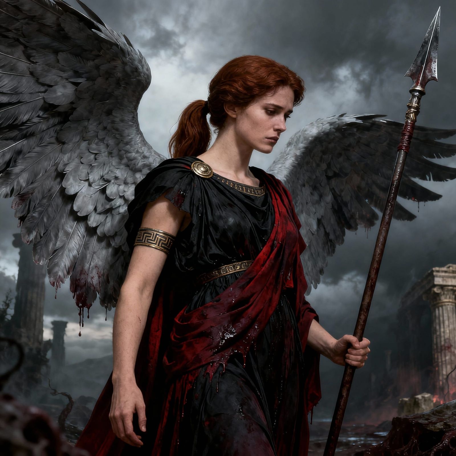 Poena: Greek Goddess of Punishment, HDR Digital Matte Painti...