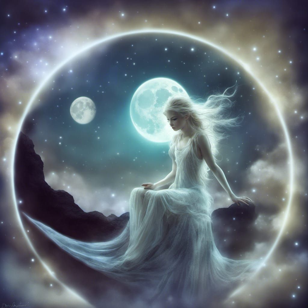 Mystical Moon Fairy in Moonlight: High Fantasy Art