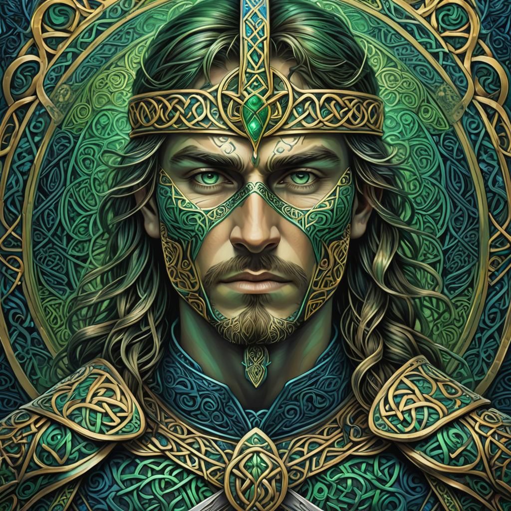 Celtic Warrior with Sword of Nuad in Digital Art