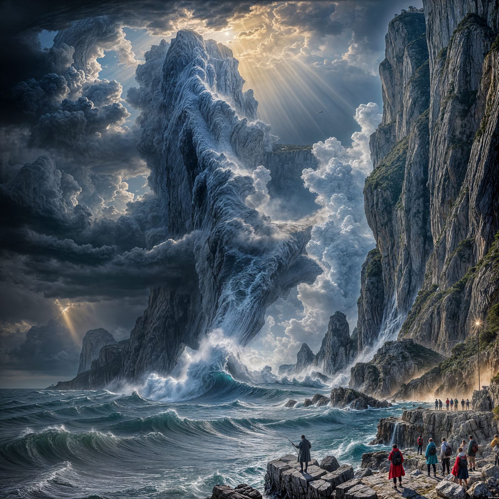Gibraltar's Majestic Rock Stands Tall Amidst Divine Flood